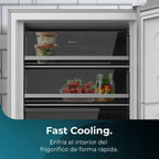 Cecotec Congelador Vertical de 380L Bolero CoolMarket UF 380 inox D. 1950W, Motor Inverter Plus, Bajo Consumo, Total No Frost, Display door, Convertible a frigorífico, Multi Airflow