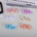 Beaded Organza Fabric Flower Hair Accent - White 9.5CM