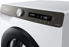 Samsung Waschmaschine, 8 kg, 1400 U/min, Ecobubble, Automatische Waschmittel- und Weichspülerdosierung, Inox/Schwarz, WW80T534AAXAS2