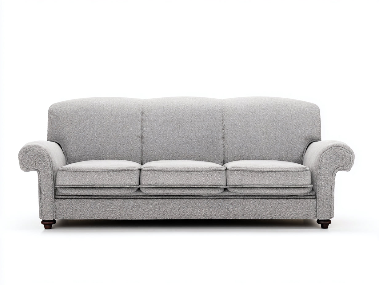Sofás 3 plazas 220x95x85 cm tapizado tela gris diseño clásico cómodo
