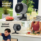 Shark FlexBreeze Ventilator Leise, Hybrid Ventilator Kabelgebunden & Kabellos, Tragbar, für Innen- und Außenbereich, UV- & Wasserbeständig, Ultraleistungsstark, Ultraleise, Weiß FA220EU