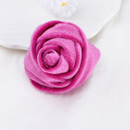 Velvet Rolled Rose Fabric Flower Applique - Navy Blue 5CM