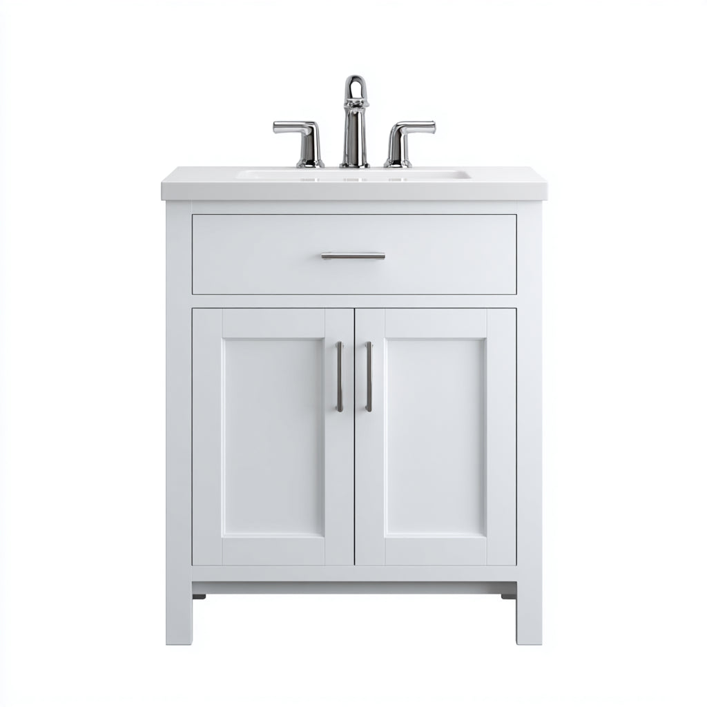 Muebles de baño con lavabo MDF 80x48x85 cm - blanco - diseño moderno minimalista