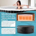 Hot Tub hinchable para 4 personas, 2400 W interior/exterior, piscina de spa de invierno, con 120 chorros de aire, protección contra heladas, 799 litros, a prueba de fugas, ahorro de energía