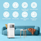 COMFEE Pingüino Aire Acondicionado Portátil 9000 BTU/2300 Frigorías Breezy Cool Pro – Climatizador sin unidad exterior, Bajo Consumo, App Control y Kit de Ventana – Refrigera, Ventila y Deshumidifica