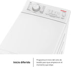 Corberó - Lavadora Carga Superior 6.5kg| CLACSM6524 | 1200 RPM | 16 Programas, Función Vapor, ECO, limpieza tambor| Inicio Diferido| Lavado Rápido | Planchado Fácil | Indicadores LED | Blanco