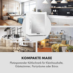 Klarstein Mini Kühlschrank mit Glastür für Zimmer, Getrnkekühlschrank mit Verstellbaren Ablagen, Kleiner 80 Liter, Indoor/Outdoor Kühlschrank Leise