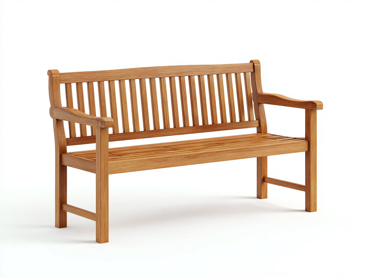 Bancos de jardín madera maciza 150x60x90 cm natural para exterior diseño clásico