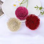 Textured Spike Pom Fabric Flower Applique - Green 5CM