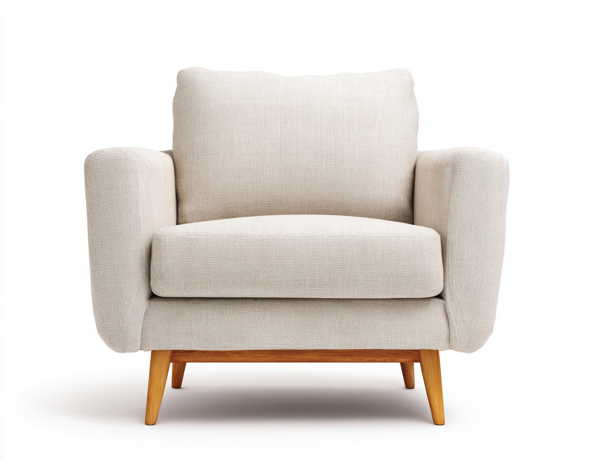 Sillones relax tapizados 85x85x90 cm - beige - patas de madera - diseño moderno