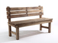 Bancos de jardín madera 140x58x88 cm - marrón - diseño rústico con respaldo