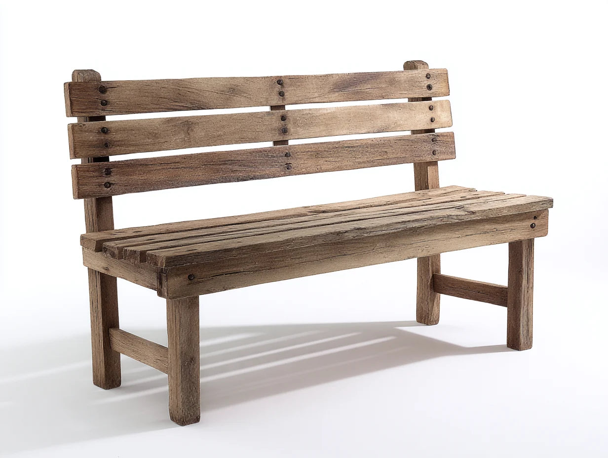 Bancos de jardín madera 140x58x88 cm - marrón - diseño rústico con respaldo
