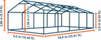 TOOLPORT Carpa almacén 5x10 m PVC 750 N Impermeable Gris Carpa de Almacenamiento con Base Reforzada