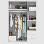 DEKIT GRUPO RIMOBEL Armario Ropero 3 Puertas Y 3 Cajones - Blanco - 121X184X52 Cm