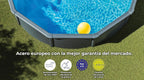 Gre KIT240GF Piscina de Acero Elevada, Redonda con Aspecto Acero Grafito, Piscinas Desmontables para Jardín, 240 x 120 cm, Kea