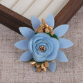 Layered Lotus Fabric Flower with Stamen Accent - Green 6.5CM