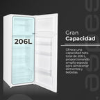 Aspes Frigorífico 2 Puertas Blanco AF145503E. Capacidad 206 Litros, Puerta Reversible, Bajo Nivel Sonoro, Eficiencia Energética Clase E