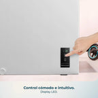 Cecotec Congelador Horizontal 143L Bolero CoolMarket Chest 143P White E. Cesta con Asas, Control Electrónico LED, UltraContact D-Cool, Dual Function, Puerta ZeroG (80º-30º), Fast Freezing, Compacto