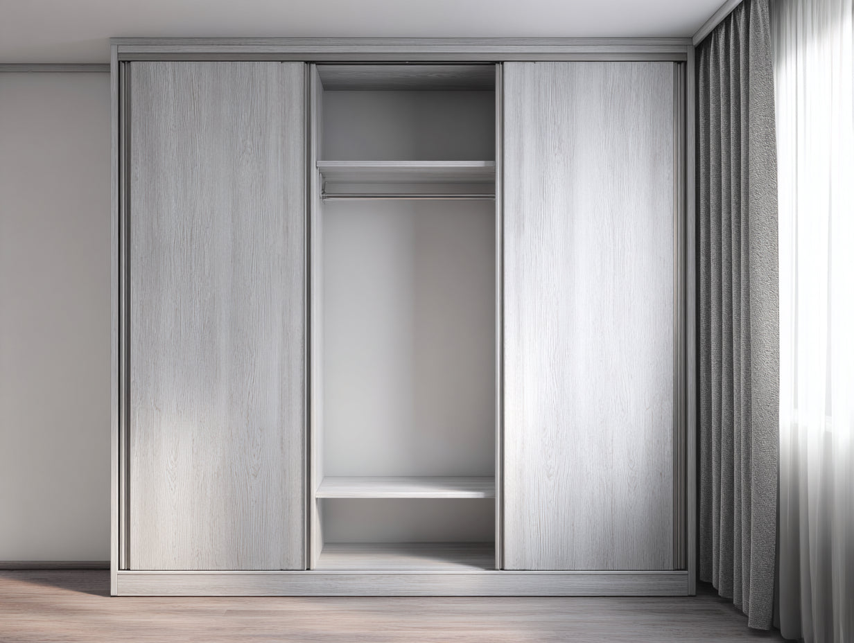 Armarios-madera-230x62x215 cm-blanco-estilo moderno