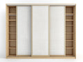 Armarios ropero 240x60x220 cm madera ingeniería natural-blanco para dormitorio - 3 puertas correderas y estantes - diseño moderno de gran capacidad