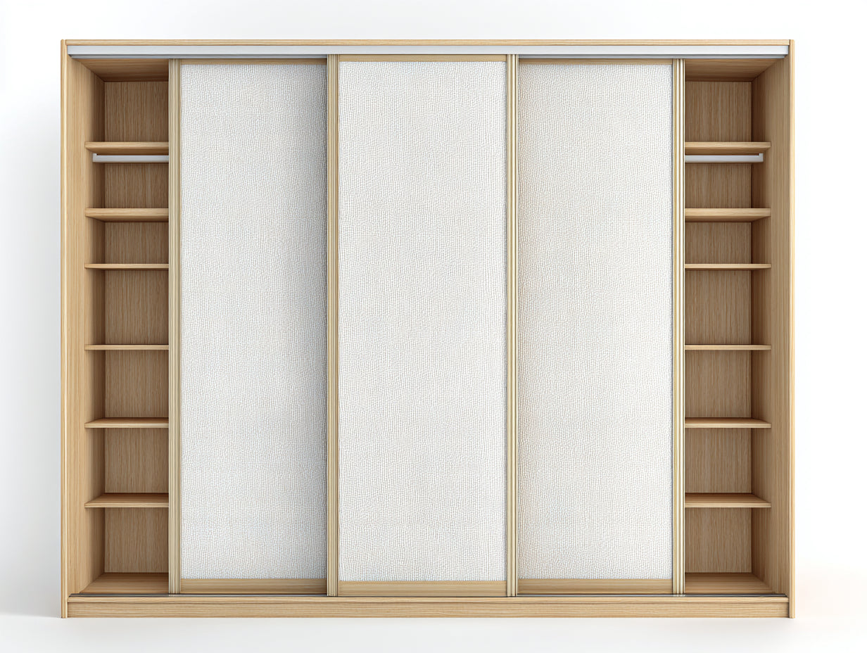Armarios ropero 240x60x220 cm madera ingeniería natural-blanco para dormitorio - 3 puertas correderas y estantes - diseño moderno de gran capacidad