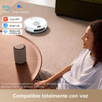 Robot Aspirador y fregasuelos hasta 8000 Pa Potente succión Autovaciado Autonomía de 220 Minutos Navegación Láser LiDAR y Mapeo Lnteligente,Limpieza Personalizada Control por Voz y App
