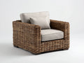 Sillones de ratán 102x95x82 cm marrón oscuro y beige - diseño cuadrado para exterior