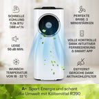 Klarstein Mobile Klimaanlage mit Abluftschlauch, 5-in-1 Klimagerät, Ventilator, Luftentfeuchter, Luftreiniger & Nachtmodus, App-Steuerung, Kleine & Portable für Wohnung & Büro, 12000 BTU