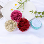 Textured Spike Pom Fabric Flower Applique - Gray 5CM