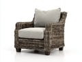Sillones de ratán 88x85x82 cm - ratán marrón y cojines beige para exterior - estilo natural con reposabrazos
