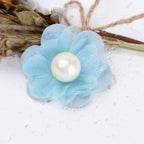 Pearl Center Mesh Fabric Flower Applique - Product Detail Photo 1