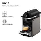 2025 Cafetera de cápsulas Krups Nespresso Pixie Redesign | Espresso y lungo | Estilo industrial | Bajo consumo energético | Apagado automático | Bandeja ajustable | Cápsulas reciclables | Modelo XN306T
