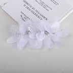 Beaded Organza Fabric Flower Hair Accent - Beige 9.5CM