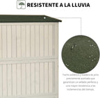 Outsunny Cobertizo de Madera Caseta Exterior Armario Herramientas de Jardinería Doble Puertas Techo Impermeable Compartimientos de Diferentes Tamaños 127.5x50x164cm Madera Maciza
