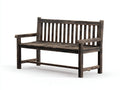 Bancos de jardín madera 160x62x92 cm - marrón oscuro - diseño rústico con respaldo y reposabrazos