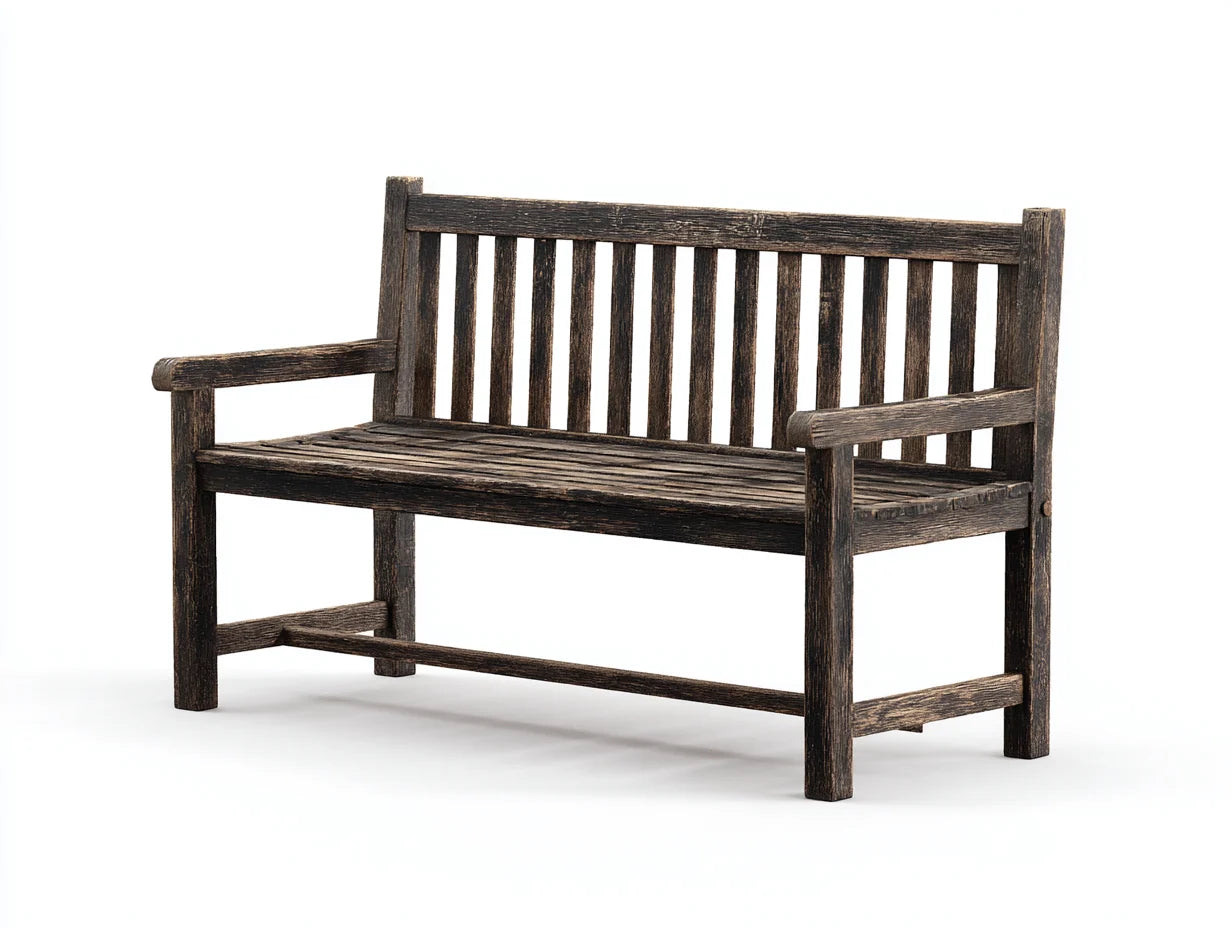 Bancos de jardín madera 160x62x92 cm - marrón oscuro - diseño rústico con respaldo y reposabrazos