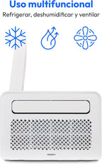 MEDION Smart Split Aire Acondicionado Caravana P502 (5000 BTU, 3 en 1, Refrigeración, Deshumidificación, Ventilador, hasta 12 m², ideal para caravanas, Campers, Modo Nocturno, WiFi, App, MD 37735)