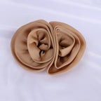 Satin Rolled Rosette Fabric Flower Applique - Product Detail Photo 1