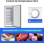 Congelador vertical independiente CHiQ, 145L de capacidad, congelación rápida, termostato ajustable, silencioso, puerta reversible, negro, clasificación energética E
