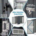 COSTWAY Caseta Jardin Exterior, 235 x 117 x 185 cm, obertizo Jardin Exterior con 2 Puertas, Techo Inclinado, Casita Organizador de Metal Galvanizado, Organizador de Herramientas para Jardín Patio