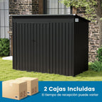 COSTWAY Caseta Jardin Exterior, 235 x 117 x 185 cm, obertizo Jardin Exterior con 2 Puertas, Techo Inclinado, Casita Organizador de Metal Galvanizado, Organizador de Herramientas para Jardín Patio