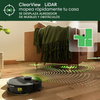 iRobot Roomba 105 Combo y Base AutoEmpty con autovaciado de 75 días, Aspirador y friegasuelos, Clearview LiDAR, 7000Pa,120 mins, SmartScrub, Evita obstáculos,Recarga y reanuda,App, 3 Modos Limpieza_N