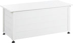 Beliani Arcón para exterior de aluminio mueble de almacenaje de jardín blanco 113 x 50 cm Campalto