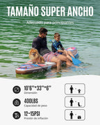 ZLX Tabla de Surf de Remo con Asiento de 320 cm, Inflable, para Adultos, Apta para Principiantes, Amplia y Estable, Antideslizante