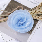 Glossy Rolled Rose Fabric Flower Applique - Pink 5CM