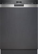 Siemens SN43ES14VE, iQ300 Smarter Geschirrspüler, Unterbau-Spülmaschine mit Besteckschublade, 60 cm, automatische Türöffnung dank autoOpen dry, besonders leise mit iQdrive-Motor, aquaStop, Edelstahl