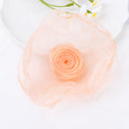 Raw Edge Organza Rose Fabric Flower Applique - Product Detail Photo 2