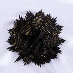Metallic Striped Ruffled Fabric Flower Applique - Product Detail Photo 4