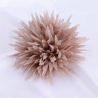 Spiky Petal Pom Fabric Flower Applique - Gray 8.5cm