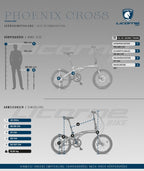Licorne Bike Phoenix 2D Cross Bicicleta plegable de aluminio de 20 pulgadas, freno de disco, bicicleta plegable para hombre y mujer, 7 marchas, marco de aluminio